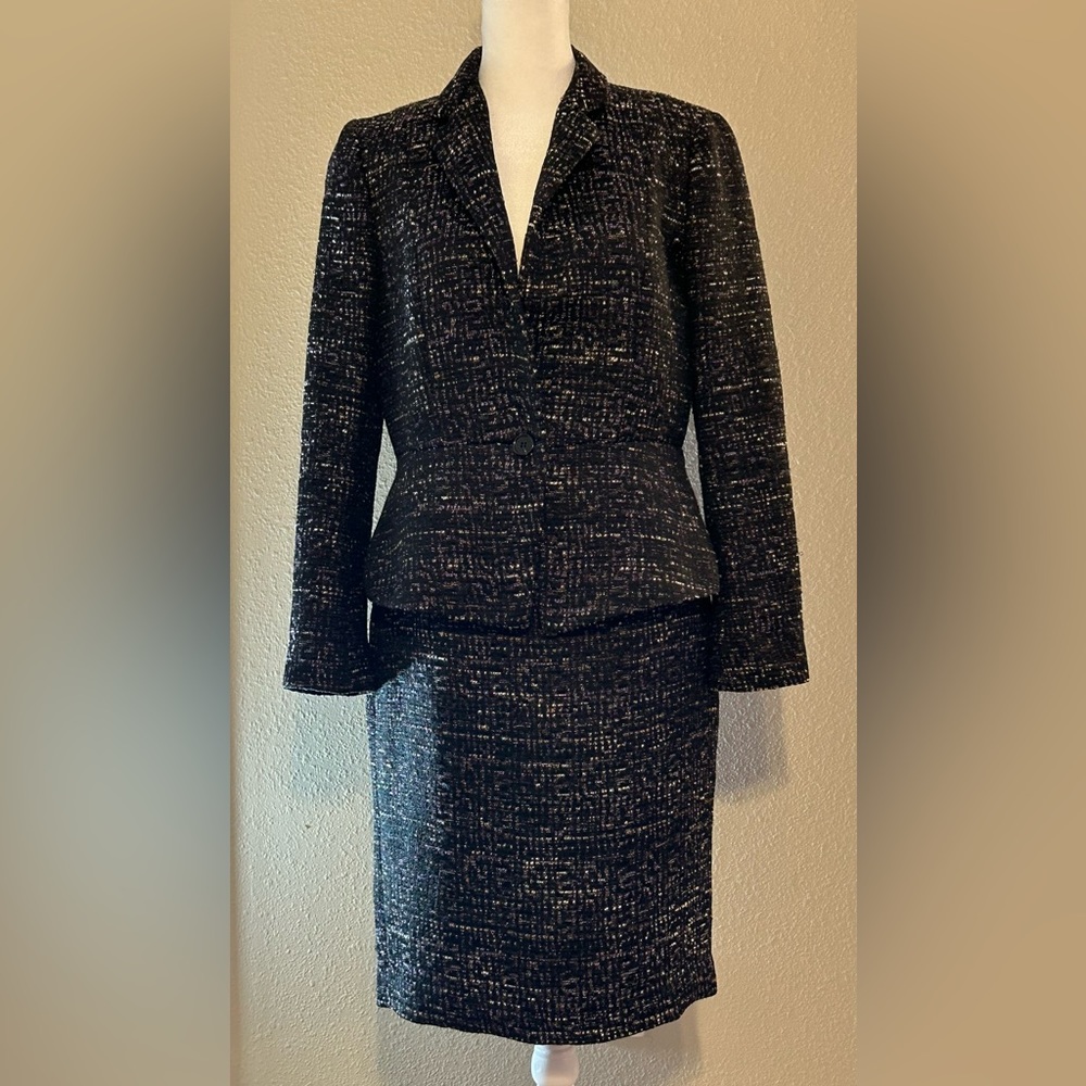 Ann Taylor Black Purple Skirt, Size 4